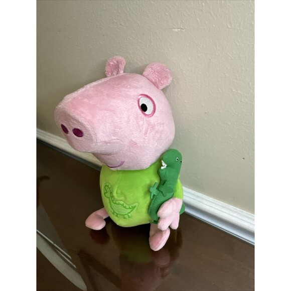 Peppa Pig 12" Plush Sleep N' Oink Talking George Green PJs and Dinosaur - Picture 1 of 7